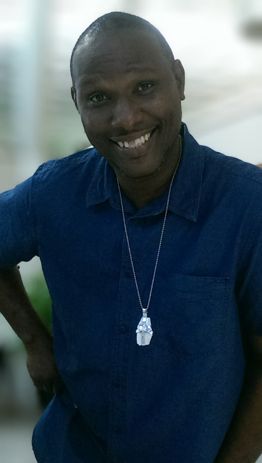 Male Sea Glass Pendant leather chain