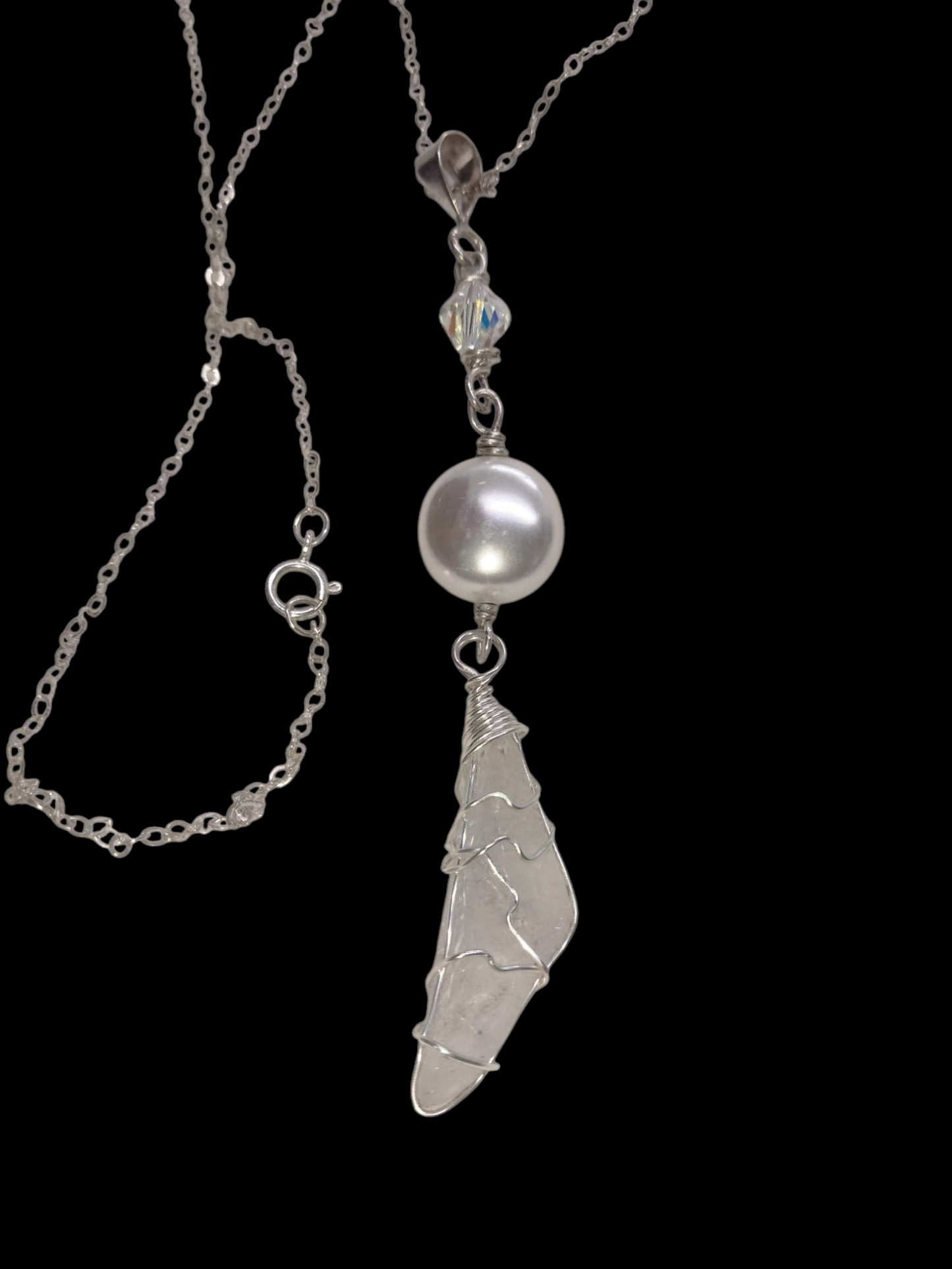 Mermaid Tail Necklace Sterling Silver