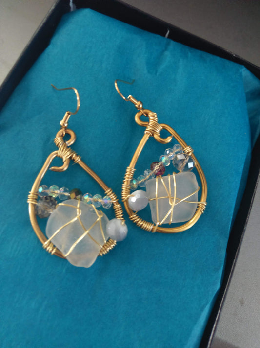 Teardrop Sea glass Earrings