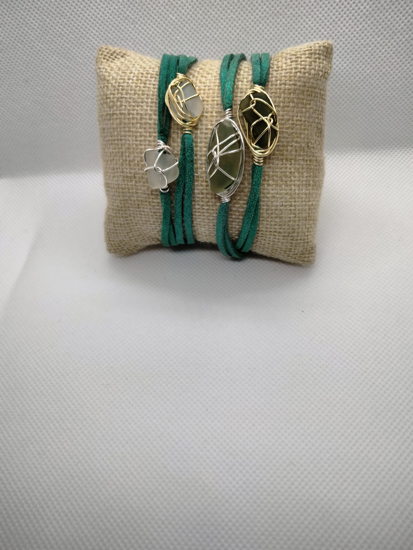 Sea Glass coloured suede bracelet