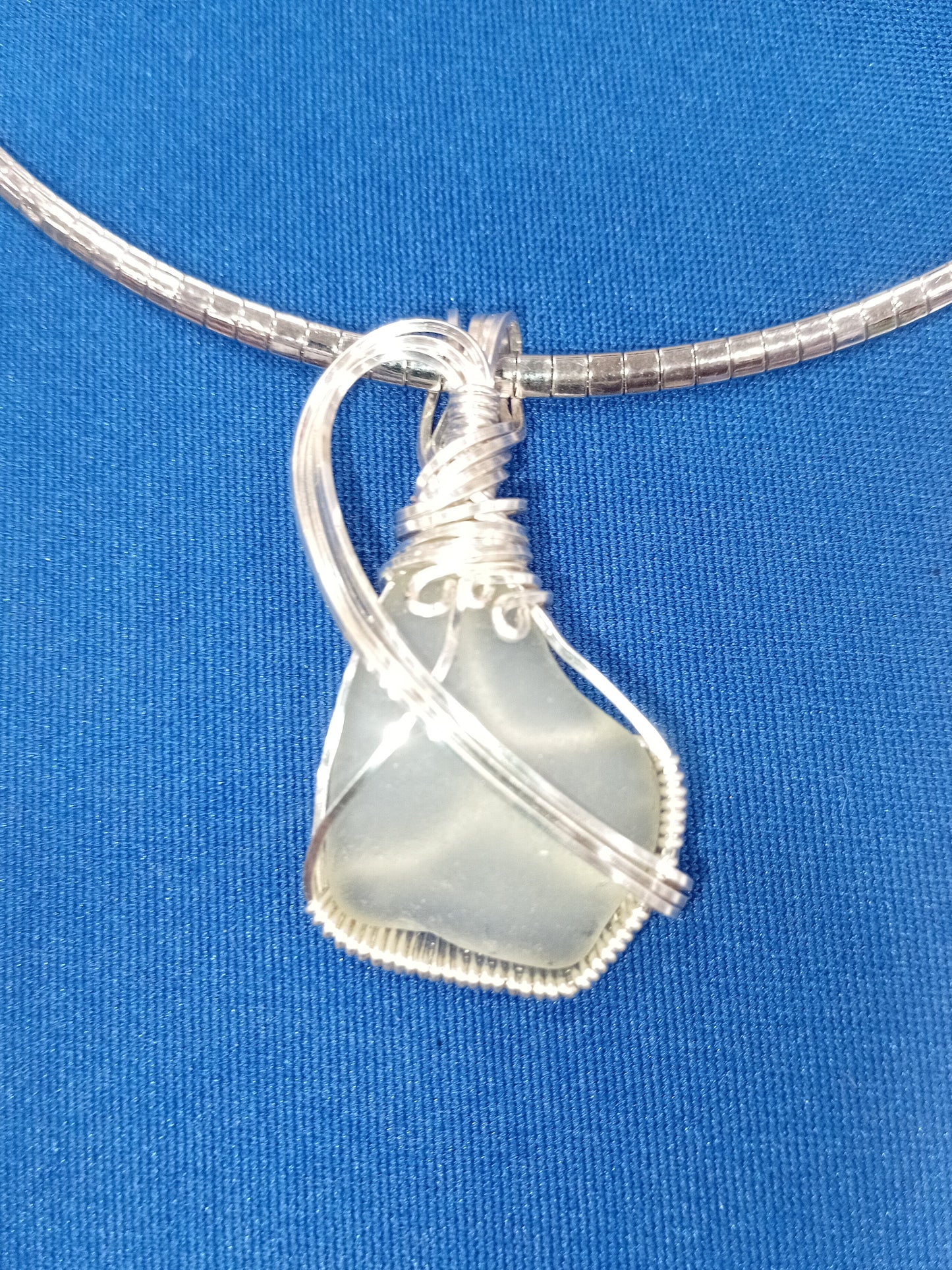 Pride of Barbados Collection Sculpted sea glass pendant necklace