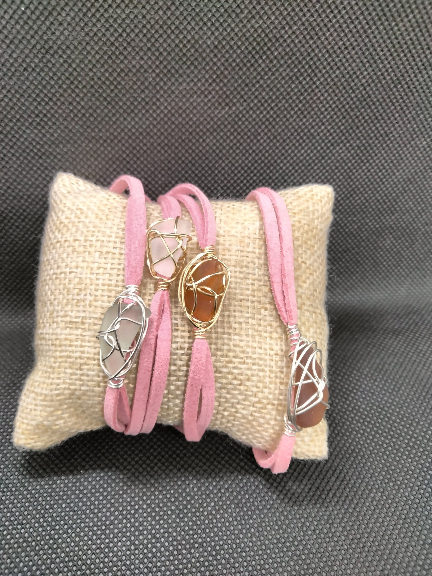 Sea Glass coloured suede bracelet