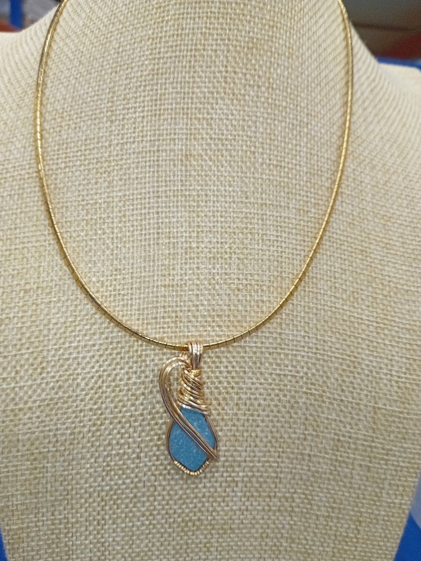 Pride of Barbados Collection Sculpted sea glass pendant necklace