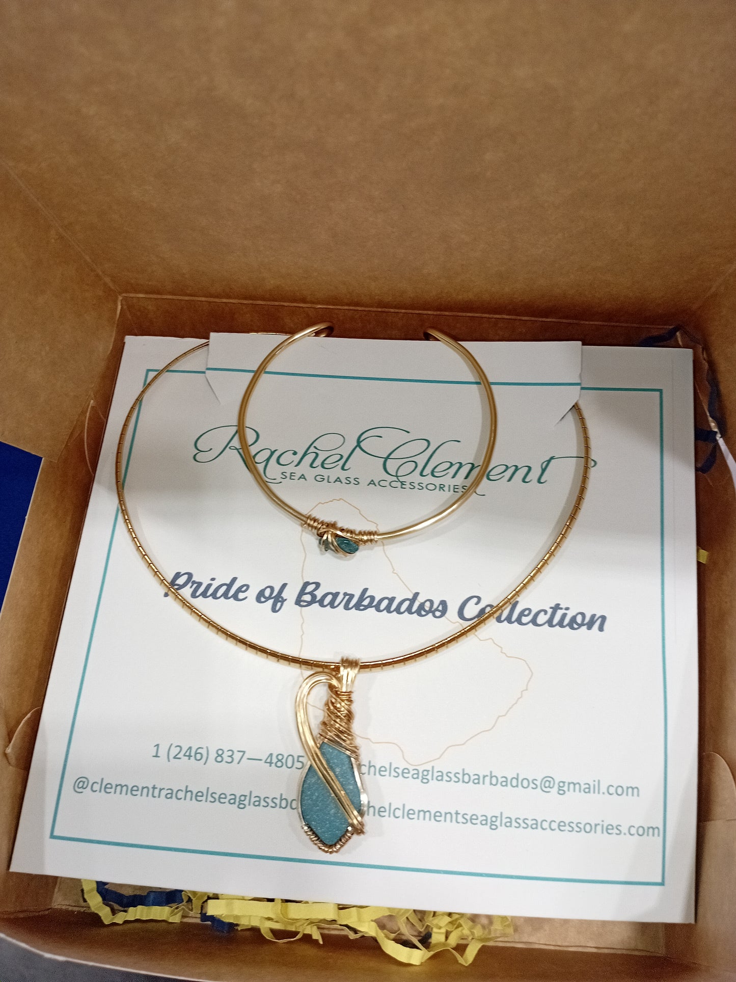 Pride of Barbados Collection Sculpted sea glass pendant necklace