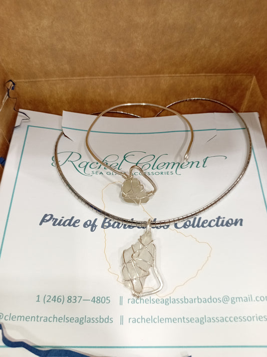 "Pride of Barbados Collection" Island Map Shaped pendant Necklace