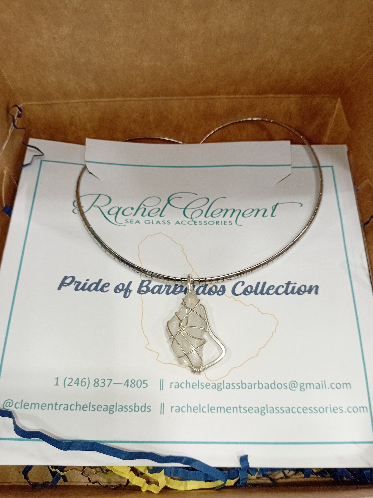 "Pride of Barbados Collection" Island Map Shaped pendant Necklace