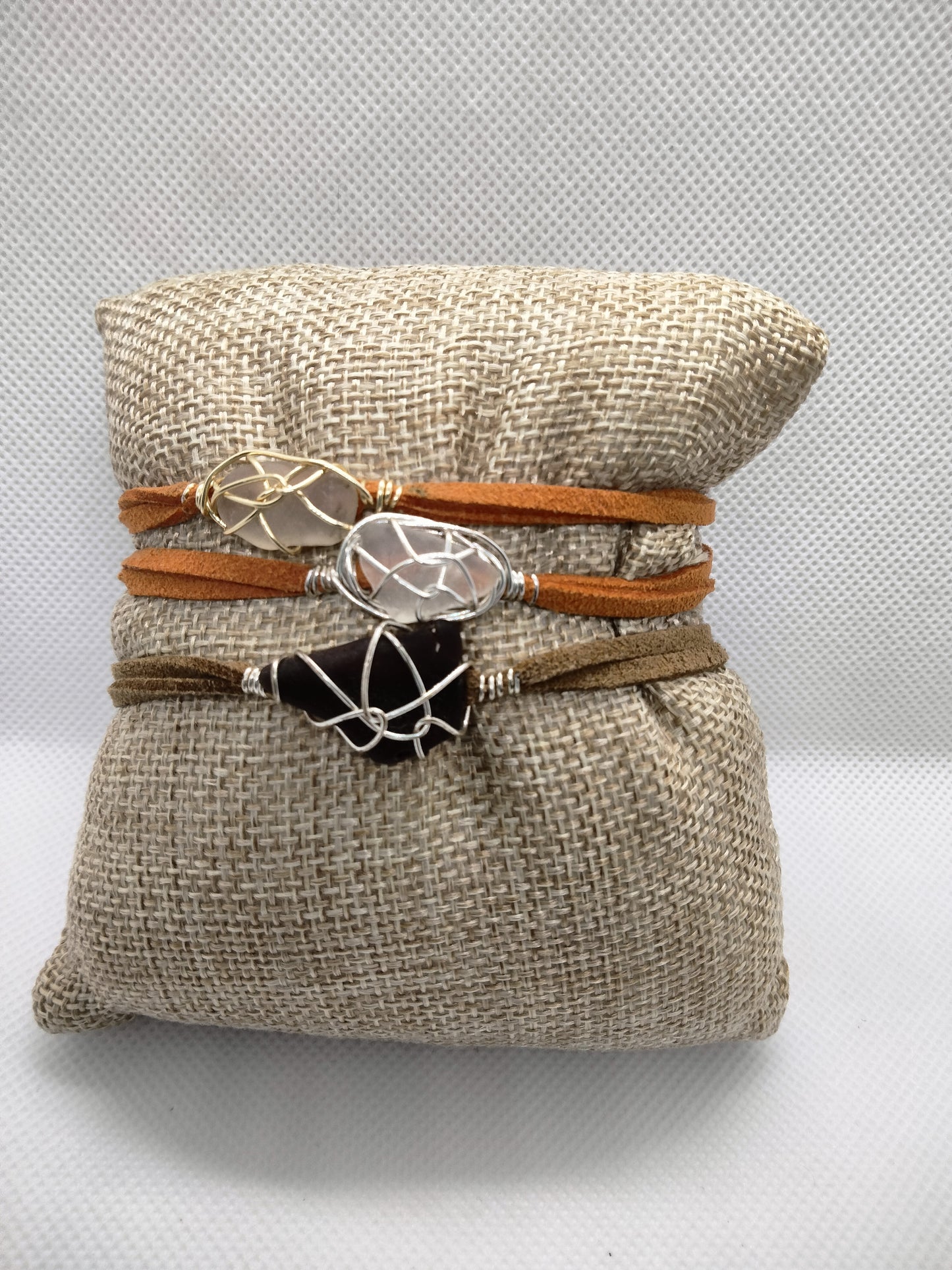 Sea Glass coloured suede bracelet