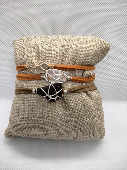 Sea Glass coloured suede bracelet