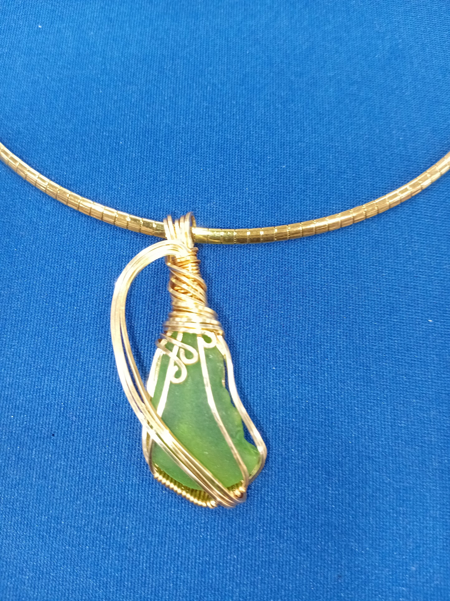 Pride of Barbados Collection Sculpted sea glass pendant necklace