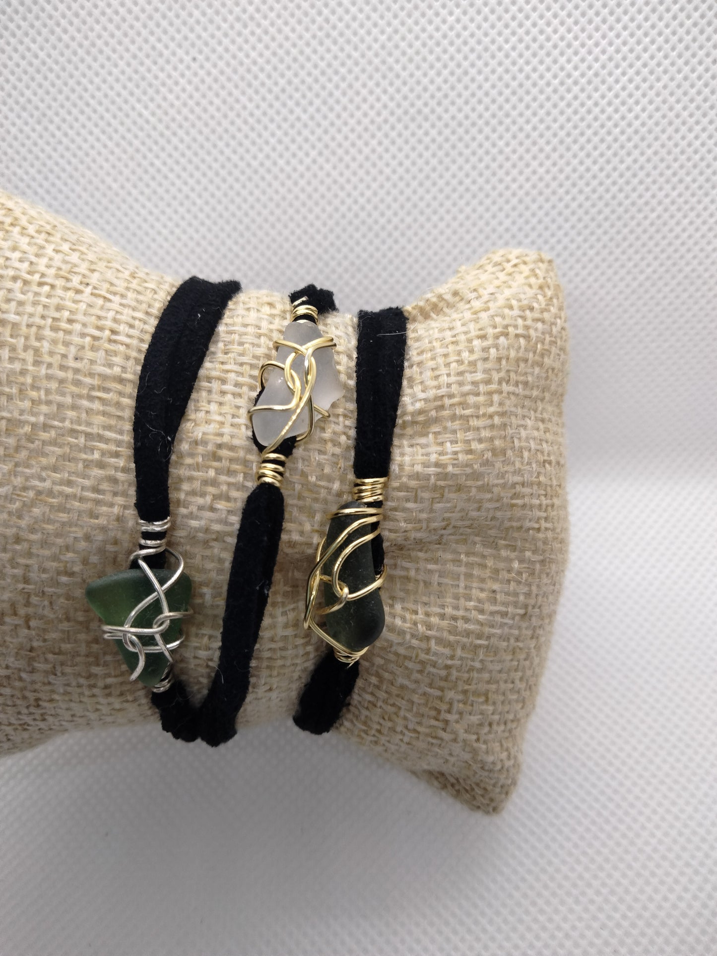 Sea Glass coloured suede bracelet